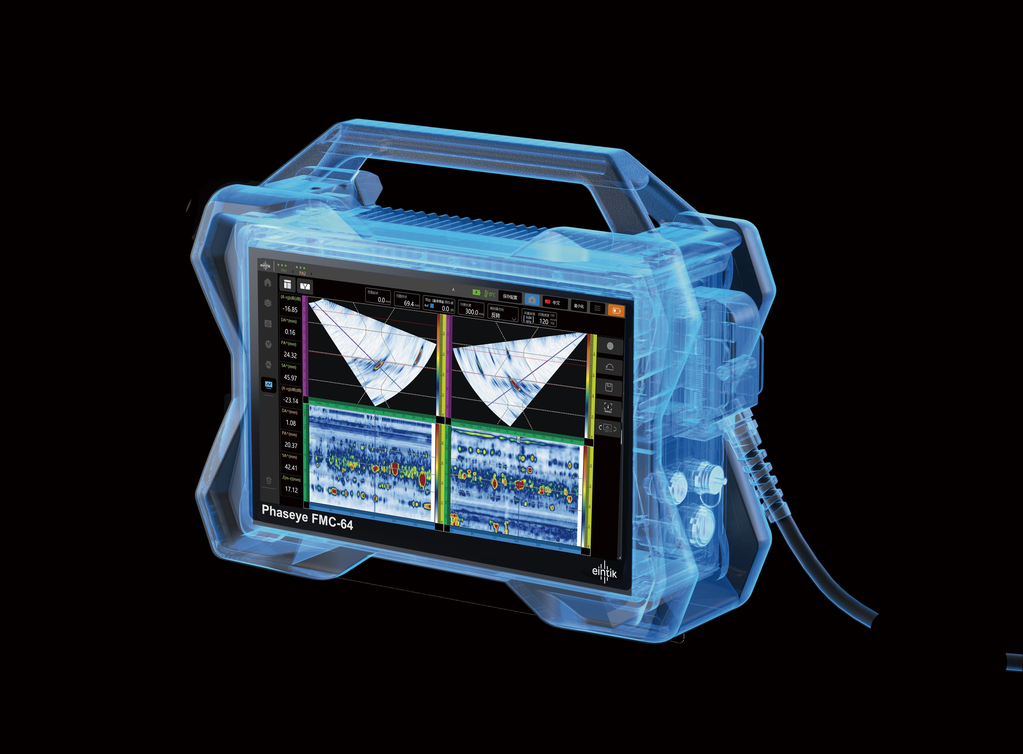 PHASEYE FMC-64 used for ultrasonic inspection