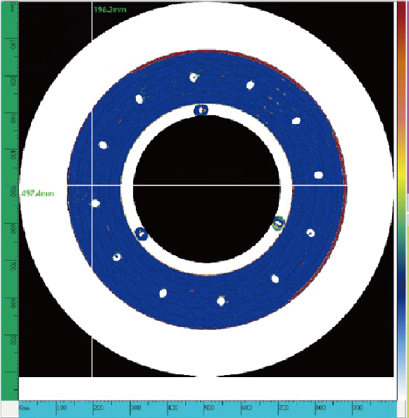 High-resolution C-scan image of a brake disc