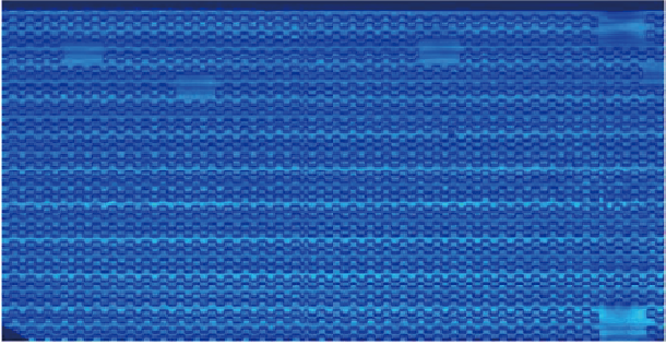 Ultrasonic inspection result for a brazed water-cooled plate